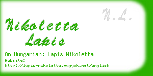 nikoletta lapis business card